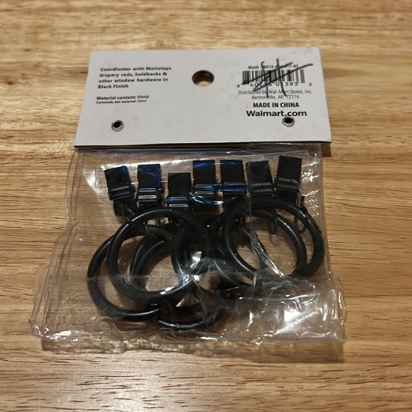 Mainstays black finish clip rings. New in package. - Picture 2 of 3